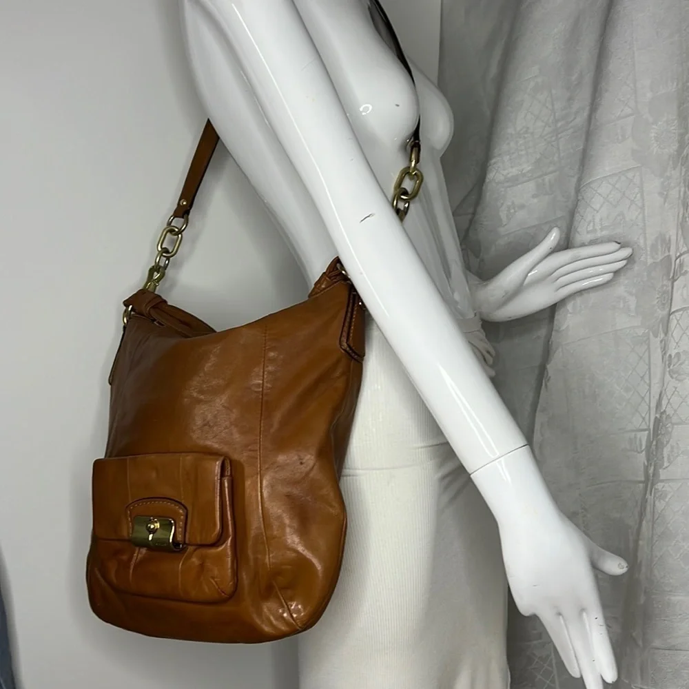 Coach Kristin 14783 Brown Leather Shoulder Crossbody Bag - Picture 2 of 14